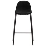 vidaXL Chaises de bar lot de 4 noir tissu