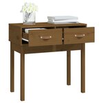 vidaXL Table console Marron miel 76 5x40x75 cm Bois massif de pin