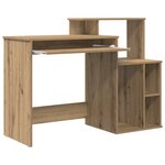 vidaXL Bureau avec rangement Chêne artisanal 120 5 x 44 x 88 5 cm Bois d'ingénierie