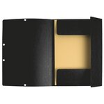 Chemise à élastiques 3 rabats carte lustrée 355g/m2 - Noir EXACOMPTA