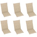 vidaXL Chaises pliables de jardin lot de 6 avec coussins Bois d'acacia
