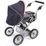 Bayer Chic 2000 560-26 - Poussette combinée pour poupée LENI  bleu marine - gris