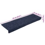vidaXL Tapis d'escalier autocollants 20 pièces 65 x 21 x 4 cm Anthracite Bord rectangulaire