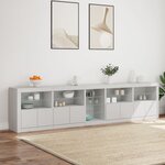vidaXL Buffet avec lumières LED blanc 283x37x67 cm