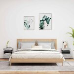 vidaXL Armoires de chevet avec lumières LED 2 Pièces gris béton