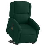 vidaXL Fauteuil de massage inclinable Vert foncé Velours