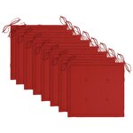 vidaXL Chaises de jardin empilables avec coussins lot de 8 Teck solide