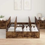 vidaXL Cadre de lit Chêne fumé 200 x 140 x 31 5 cm Bois d'ingénierie