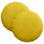 vidaXL Coussins de siège 2 Pièces Jaune Ø 40 x 13 cm Velours