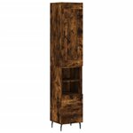 vidaXL Buffet haut Chêne fumé 34 5x34x180 cm Bois d'ingénierie