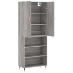vidaXL Buffet haut Sonoma gris 69 5x34x180 cm Bois d'ingénierie