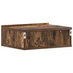 vidaXL Table de chevet flottante Chêne fumé 40x30x15 cm