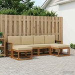 vidaXL Ensemble de canapés d'extérieur 6 Pièces Naturel et Beige