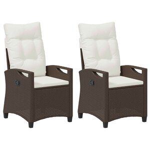 vidaXL Chaise de jardin 2 pc Marron et Crème Acier et Polyester