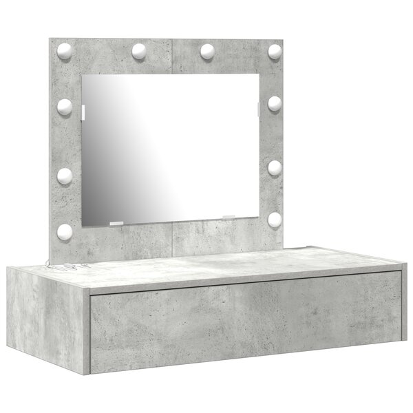 vidaXL Table de Toilette Gris 83 x 40 x 70 cm Bois d'ingénierie