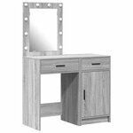 vidaXL Table de Toilette 2 Pièces Gris 50 x 41 x 135 cm Bois d'ingénierie