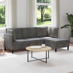 vidaXL Ensemble de meubles pour le salon 4 pc Gris foncé Velours
