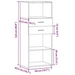 vidaXL Buffet haut blanc 50x42 5x124 cm bois d'ingénierie