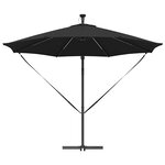 vidaXL Parasol banane à mât déporté Noir 294 x 294 x 248 cm