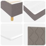 vidaXL Lit à ressorts avec tête de lit Taupe 200 x 200 cm tissu