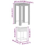 vidaXL Ensemble de bar de jardin 3 Pièces et coussins gris résine tressée