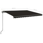Vidaxl auvent manuel rétractable avec led 4x3 5 m anthracite