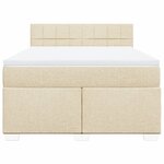 vidaXL Sommier à lattes de lit avec matelas Crème 140x200 cm Tissu