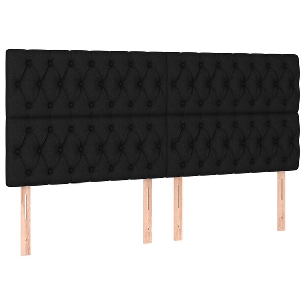 vidaXL Têtes de lit 4 Pièces Noir 100x7x78/88 cm Tissu