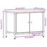 vidaXL Meuble TV en Bois Ancien Bois ancien Bois 60 x 35 x 45 cm Durable