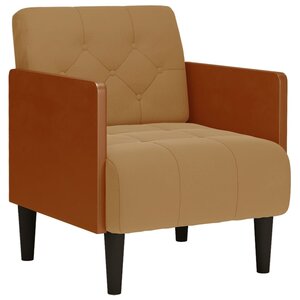 vidaXL Fauteuil avec accoudoirs marron 55 cm velours