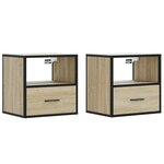 vidaXL Tables de chevet murales 2 Pièces chêne sonoma 40x31x39 5 cm