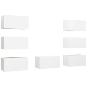 vidaXL Meubles TV 7 Pièces Blanc 30 5x30x60 cm Bois d'ingénierie