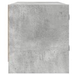 vidaXL Meuble TV avec portes en verre gris béton 102x37x42 cm