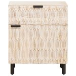vidaXL Cabinet de chevet Blanc 50 x 33 x 60 cm Bois de mangue massif
