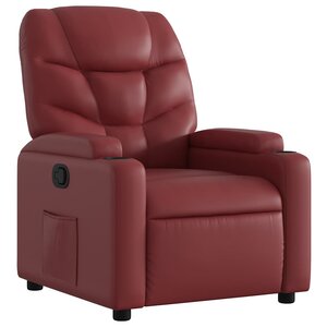 vidaXL Fauteuil inclinable Rouge bordeaux Similicuir