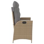 vidaXL Banc inclinable de jardin avec coussins beige résine tressée