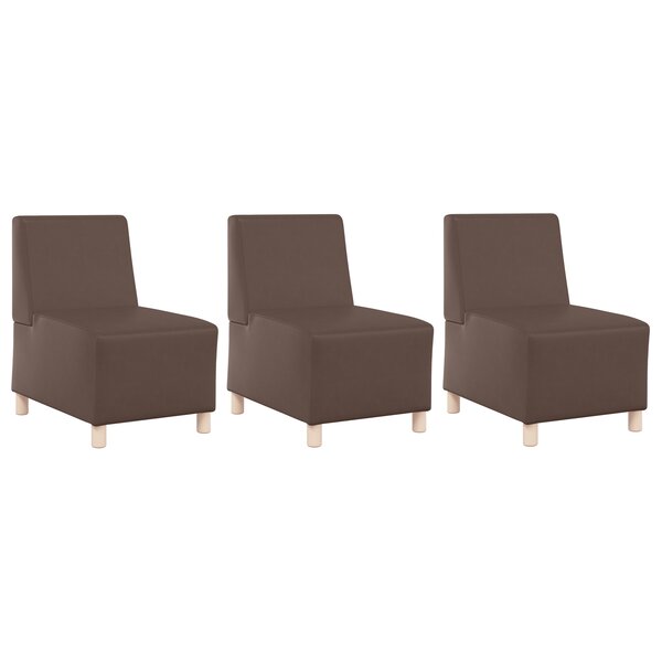 vidaXL Chaises Sofa 3 Pièces Marron 55 x 74 x 82 cm Faux cuir
