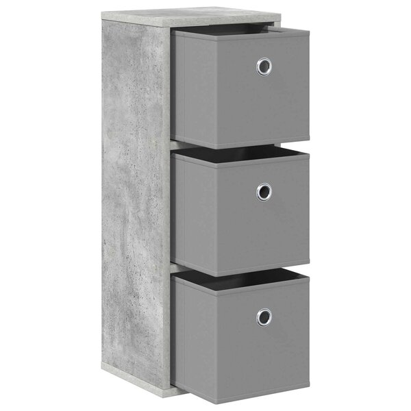 vidaXL Buffet avec tiroir Gris béton 25 5 x 22 x 69 5 cm