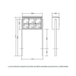 Bloc collectif Leabox  3x2  grade 3  simple face  extérieur  fixation sur pieds à sceller  gris clair ral 7035 finition brillante