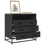 vidaXL Commode noir 70x41x70 cm bois d'ingénierie
