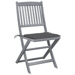 vidaXL Chaises pliables d'extérieur lot de 4 et coussins Bois d'acacia