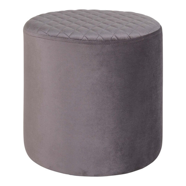 Pouf cylindrique en velours gris foncé Ø 34 x 36 cm
