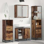 vidaXL Ensemble de mobilier de salle de bain 4 Pièces Bois ancien