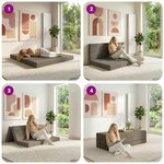 vidaXL Canapé-lit pliable 160 x 67 x 45 cm Gris clair