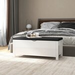 vidaXL Boîte de rangement coussin Blanc brillant 105x40x45cm Aggloméré
