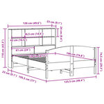 vidaXL Lit bibliothèque sans matelas cire marron 120x190cm pin massif