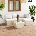 vidaXL Salon de jardin palette 5 Pièces avec coussins bois d'épicéa