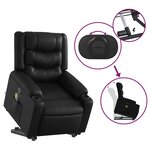 vidaXL Fauteuil inclinable de massage Noir Similicuir