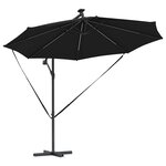 vidaXL Parasol banane à mât déporté Noir 294 x 294 x 248 cm
