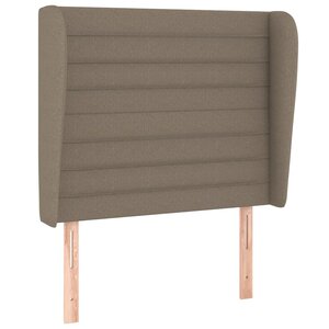 vidaXL Tête de lit avec oreilles Taupe 93x23x118/128 cm Tissu